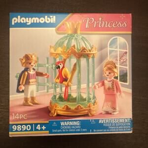 New Playmobil Princess 9890 Prince Parrot Cage 14 Pieces Fairytale Sealed Box